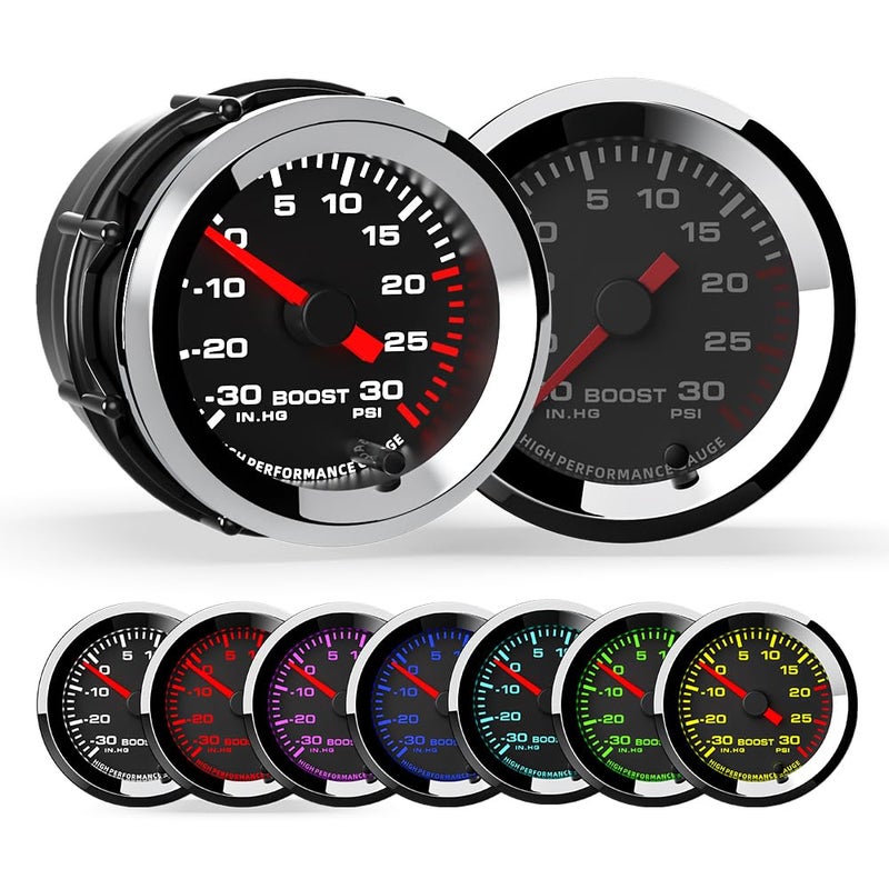 SINCO TECH 2'' 52mm Boost Gauge with Sensor Kit Car Meter (Boost) - Image 1